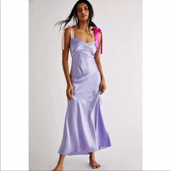 DANNIJO Dresses & Skirts - Dannijo x Free People Purple Silk Tie Dress